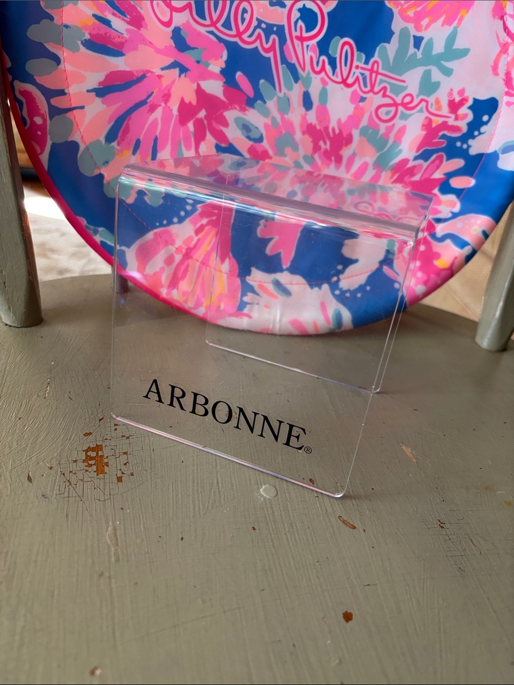 Arbonne Clear Display Holder with Black Logo